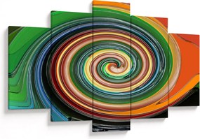 Abstraktný obraz - farebná špirála (150x105 cm)