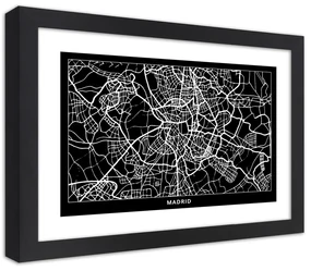 Gario Plagát City plan Madrid Farba rámu: Bez rámu, Rozmery: 30 x 20 cm