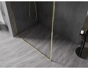 Mexen, Mexen Kioto-F L sprchová stena s rámom 70 x 202 cm, priehľadná 8 mm, zlatá - 800-070-174-50-00