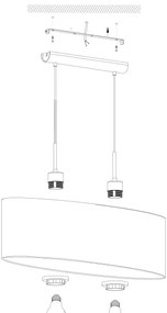 Eglo 31581 - Luster na lanku PASTERI 2xE27/60W/230V