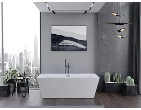 Mexen Lita, voľne stojaca vaňa 170 x 75 cm, biela, grafitový prepad, 52121707500-66