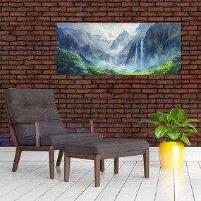 Obraz - Údolie vodopádov (120x50 cm)
