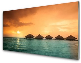 Obraz na skle More slnko krajina 100x50 cm