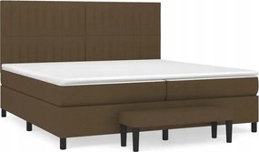 vidaXL Kontinentálna posteľ s matracom, hnedá, tkanina, 200 x 200 cm