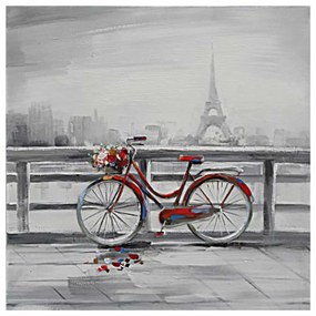 Obraz maľovaný na plátno 800x35x800 Parisian Bicycle