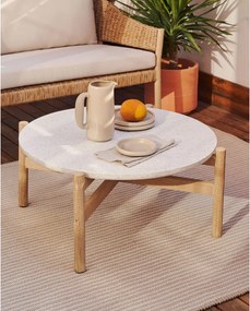 Okrúhly záhradný odkladací stolík s terrazzo doskou ø 88,5 cm Pola – Kave Home