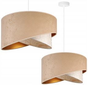 Závesné svietidlo Werona 7, 1x béžové/krémové textilné tienidlo so vzorom, w, g