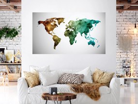 Farebná mapa sveta textilní prelepiteľná nálepka na stenu 48 × 27 cm