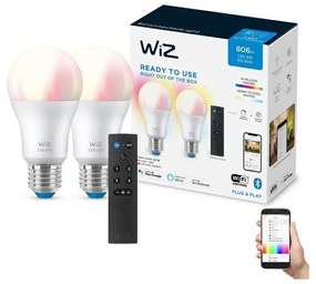 WiZ SADA 2x LED RGBW Stmievateľná žiarovka A60 E27/8,5W/230V 2200-6500K Wi-Fi+DO - WiZ WI0150