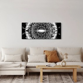 Obraz čiernobielych ornamentov (120x50 cm)