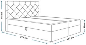 PROXIMA.store - Kontinentálna boxspring posteľ MAGGIE ROZMER: 120 x 200 cm, TYP MATRACA: TAŠTIČKOVÉ PRUŽINY, VRCHNÝ MATRAC (TOPPER): BEZ TOPPERU