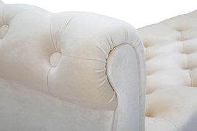 Krémová zamatová lavica Paris – Mauro Ferretti