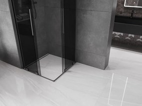 Mexen Velar Duo, sprchový kút s posuvnými dverami 100 x 100 cm, 8mm šedé sklo, brúsený grafit, 871-100-100-42-95