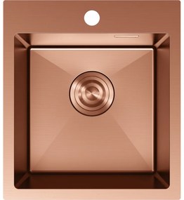 Mexen Solix, 1-komorový nerezový drez 400 x 450 mm, brúsená meď, 6401401000-65