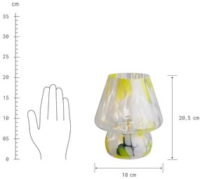 Butlers MISS MARBLE LED Lampa 20,5 cm - žltá/ružová