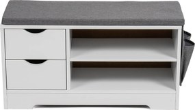 Noela Botník s 2 šuplíkmi a penovým sedákom biely SEDO 80