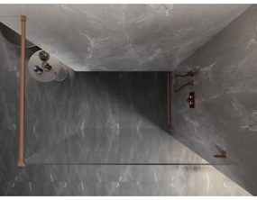 Mexen Lunar sprchová stena pravá 70 x 200 cm, 8mm číre sklo, medená matná, 830-070-000-65-00-P