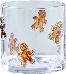 X-MAS Lampáš perníkový panáčik 10 cm - číra