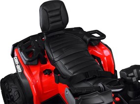 JOKOMISIADA Detská štvorkolka na akumulátor pre 2 osoby CAN-AM OUTLANDER 4x4 s LED panelom PA0326 červená