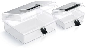 Plastový úložný box NUF1L - priehľadná / čierna