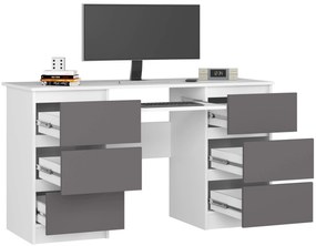 Psací stůl A-11 135 cm bílý/grafitově šedý