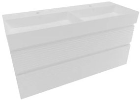 Kúpeľňová skrinka 2 zásuvky s umývadlom Naturel Savona 118x53x44,8 cm biely lesk SAVONA2120BISAT