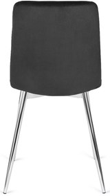 PROXIMA.store - Čalúnená jedálenská stolička FREDY FARBA: čierna, FARBA NÔH: chróm