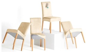 Béžové napínacie poťahy v súprave 4 ks na stoličku 48 cm Sento – Restilo