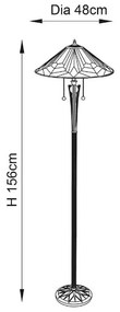 Endon 63934 - Stojaca lampa Tiffany ASTORIA 2xE27/60W/230V pr. 48 cm