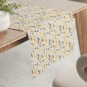 Biante Dekoračný behúň na stôl Leona LN-045 Žltosivé čiarky na bielom 20x120 cm