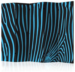 Paraván - Zebra pattern (turquoise) II [Room Dividers] Veľkosť: 225x172, Verzia: Jednostranný