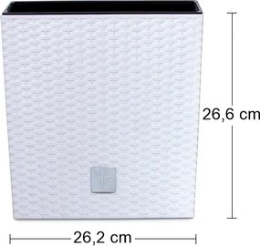 Plastový kvetináč DRTS265L 26,5 cm - biela