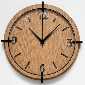 3D Nástenné hodiny Zlatý dub, tiché, moderné | SENTOP HDF0601-OAK