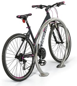 Oblúkový nerezový stojan na bicykle, 2 státia, na kotvenie