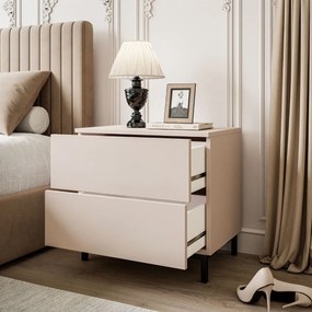 NOČNÝ STOLÍK MARION KAŠMÍR PUSH NOŽIČKY PVC ČIERNE