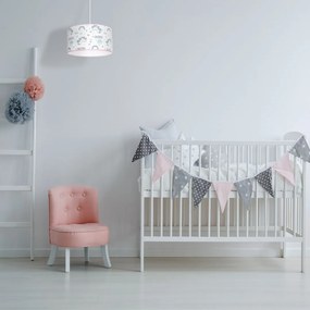 EUlight Detské závesné svietidlo Unicorn, 1x plastové tienidlo so vzorom, w
