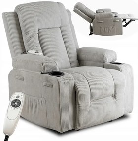 Masážne polohovateľné kreslo ARIEN sivý menšester - vintino.sk