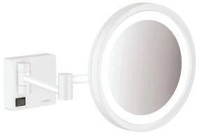 HANSGROHE AddStoris kozmetické zväčšovacie zrkadlo s LED osvetlením (3-násobné zväčšenie), matná biela, 41790700