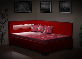 Nabytekmorava Čalúnená posteľ s úložným priestorom Mia Robin 160 cm s LED osvetlením matrac: bez matrace, farebné čalúnenie: béžová, úložný priestor: bez úložného priestoru