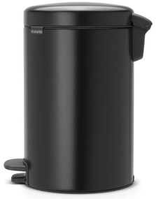 Matne čierny nášľapný oceľový odpadkový kôš 12 l NewIcon – Brabantia
