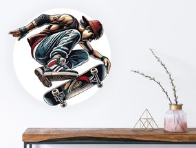 Skateboardista textilní prelepiteľná nálepka na stenu hárok 45 x 44 cm