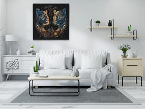 Gario Maľovanie podľa čísel Astrologické mačky Rozmery: 50 x 50 cm, Rámovanie: S vnútorným rámom