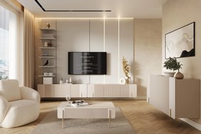 Závesný TV stolík Malmi 150 cm - kašmírová / zlatá