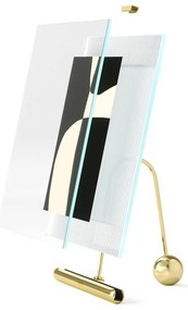 Sklenený stojací rámček v zlatej farbe 16x20 cm Flute – Umbra