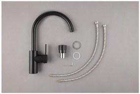 Livarno home Kuchynská batéria (okrúhly tvar, čierna)  (100387686)