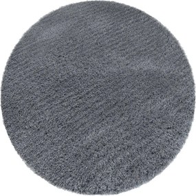 Okrúhly koberec Alpaka v tmavosivej farbe – mäkký polyester Rozmer: 90 cm
