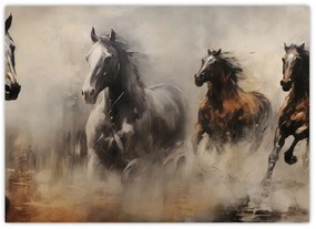 Obraz - Olejomaľba koní (70x50 cm)