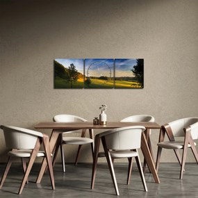 Obraz - Horská lúka (s hodinami) (90x30 cm)