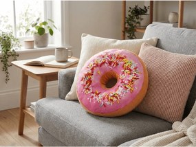 Dekoratívny vankúšik DONUT s polevou 38 cm, ružový