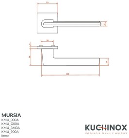 Kuchinox Mursia, kľučka na dvere, chrómová, LAV-KMU_000A